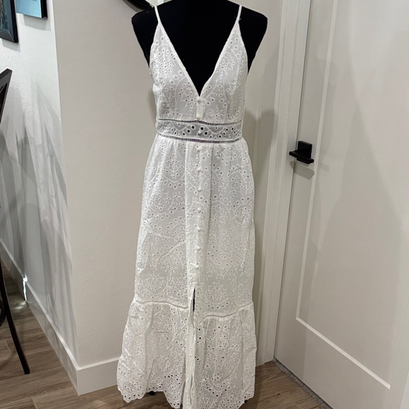 Simplee Apparel White Eyelet Maxi Dress - Picture 1 of 5